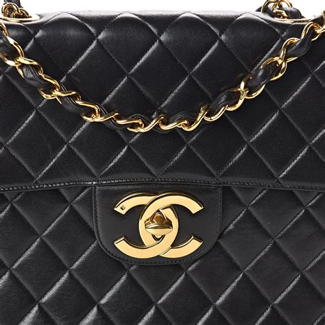 Chanel Lambskin Quilted Maxi Single Flap Black 